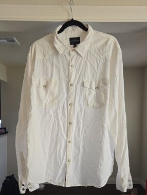 Lucky Brand Cream Western Snap-Front Shirt